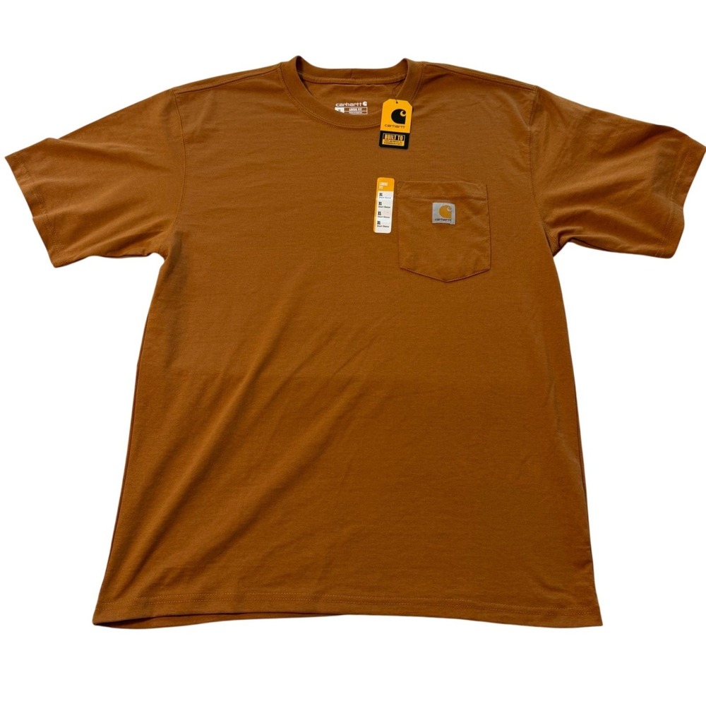 Carhartt K87 Mens Loose Fit Heavyweight Pocket T-Shirt XL Burnt Orange K87-BOO